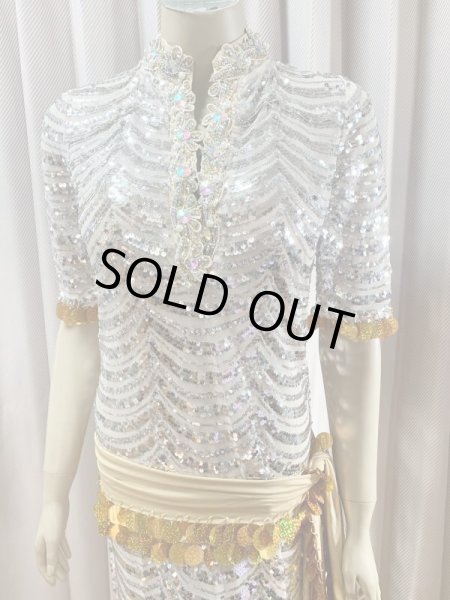 画像5: スパンコールスタンドカラーバラディドレス（5点セット） (5)