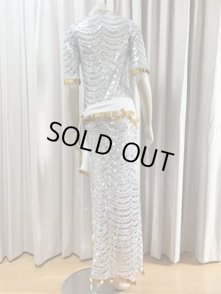 画像4: スパンコールスタンドカラーバラディドレス（5点セット） (4)