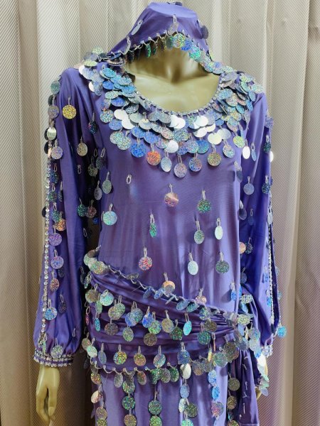 画像2: 総スパンコールガラベーヤ（アワーリム、ガワージー） (2)