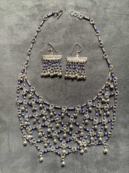 画像1: ファラオニックネックレス＆ピアスセット (1)