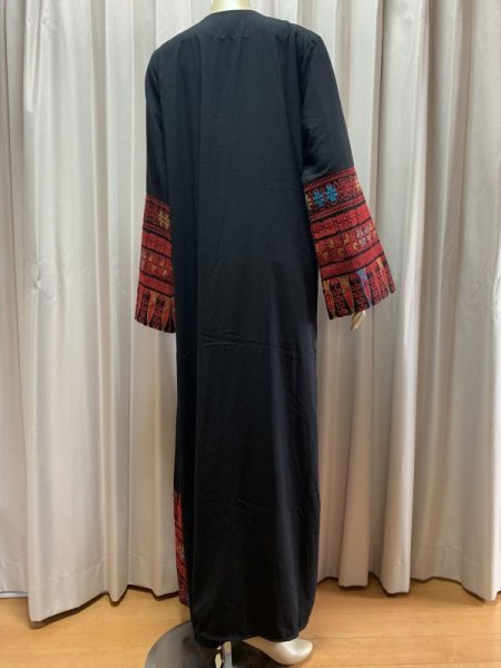 画像4: SALE20%OFF! クロスステッチのベドウィン風前開きアバーヤ（ミシン刺しゅう） (4)