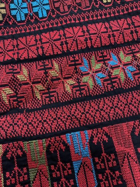 画像6: SALE20%OFF! クロスステッチのベドウィン風前開きアバーヤ（ミシン刺しゅう） (6)