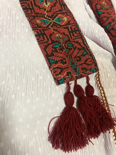 画像5: クロスステッチ前開きアバーヤ（ガラベイヤ） (5)