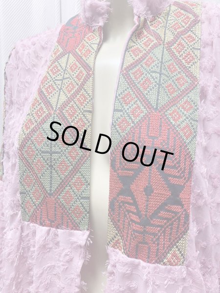 画像3: クロスステッチ前開きアバーヤ（ガラベイヤ） (3)