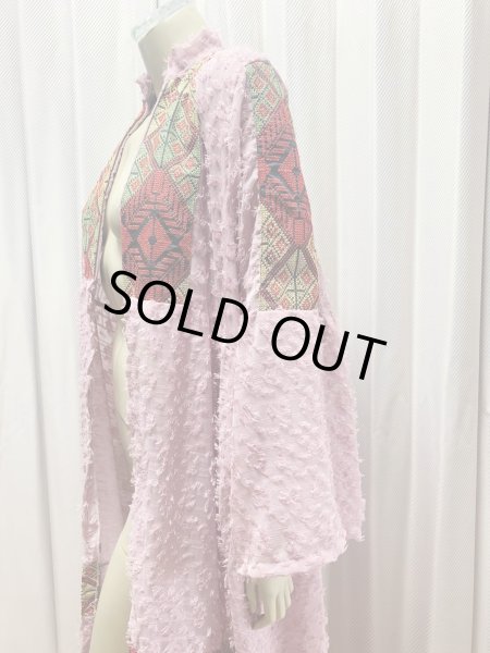 画像4: クロスステッチ前開きアバーヤ（ガラベイヤ） (4)