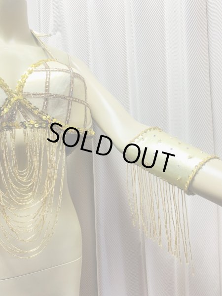 画像2: ビーズフリンジ付きアームバンド（両腕手首用） (2)