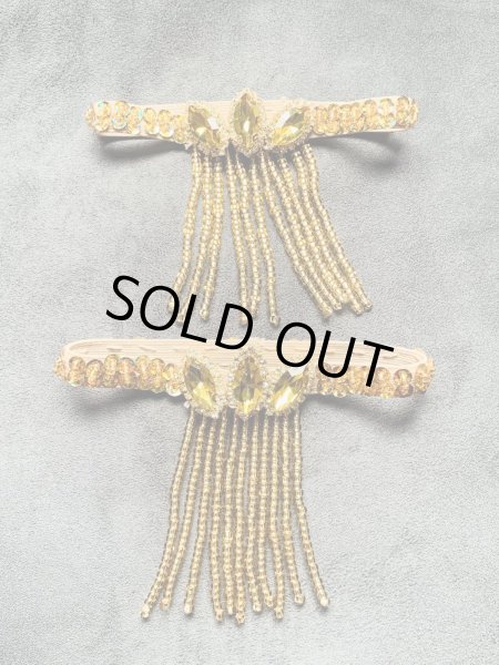 画像1: ビーズフリンジ付きアーム（両腕用）ゴールド (1)