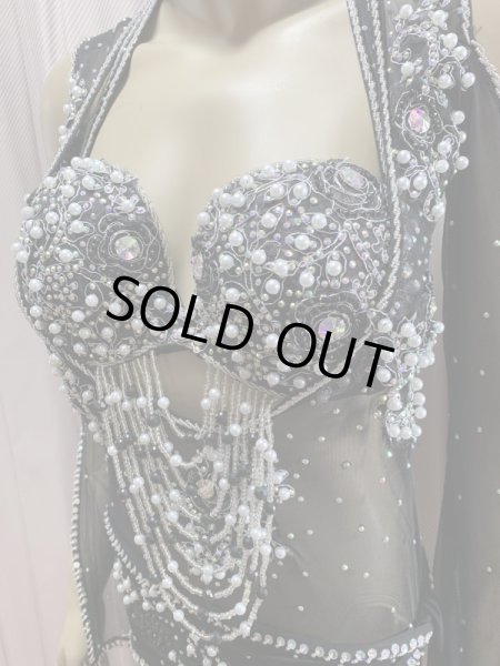 画像3: Hanine特注パワーネット生地バラディドレス (3)