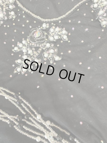 画像7: Hanine特注パワーネット生地バラディドレス (7)