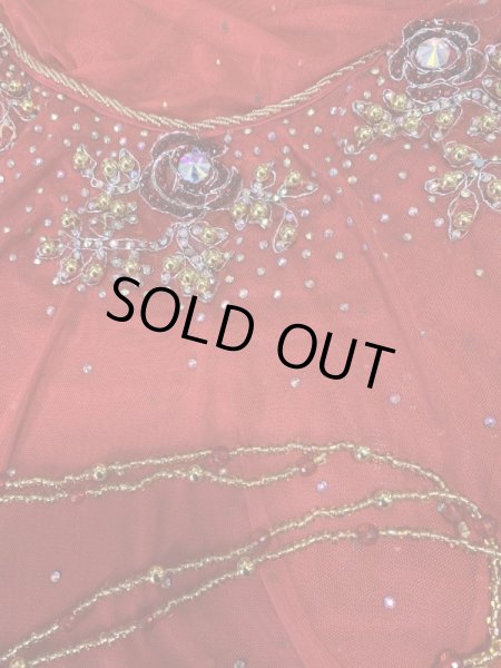 画像9: Hanine特注パワーネット生地バラディドレス (9)