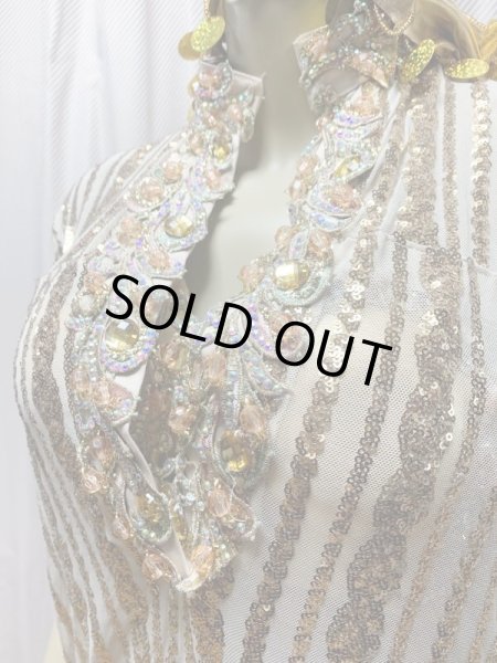 画像4: スパンコールスタンドカラーバラディドレス（4点セット） (4)