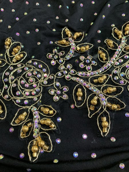 画像12: Hanine特注パワーネット生地バラディドレス (12)