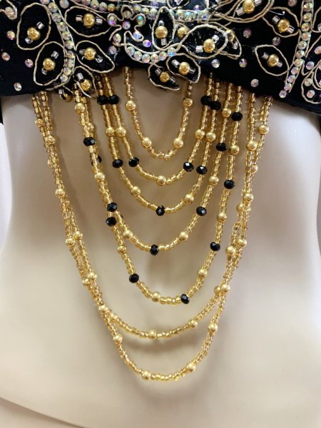 画像10: Hanine特注パワーネット生地バラディドレス (10)