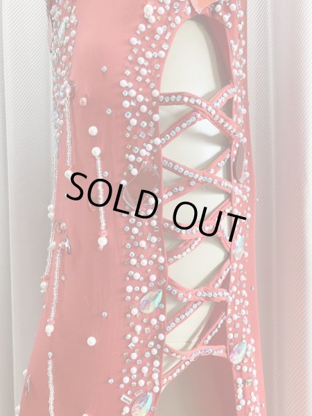 画像6: 訳あり価格　ラインストーンバラディドレス（インナーパンツ付き） (6)