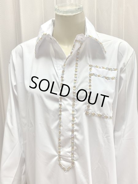 画像2: Hanine特注　白バラディ、シャツタイプガラベーヤ (2)