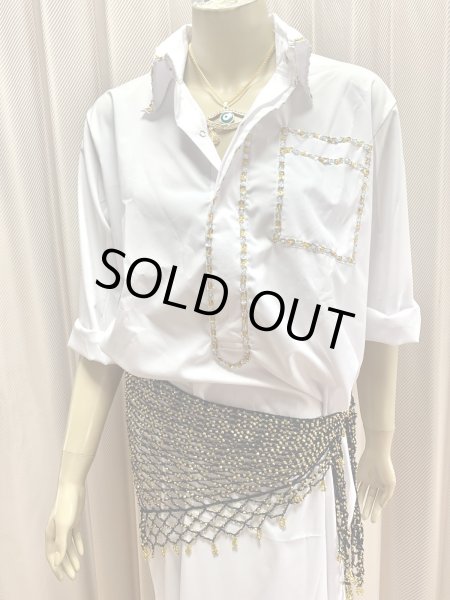 画像3: Hanine特注　白バラディ、シャツタイプガラベーヤ (3)