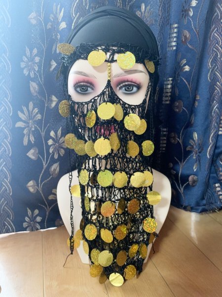 画像2: プラスチックコイン付きフェイスカバー（Gold, Silver） (2)