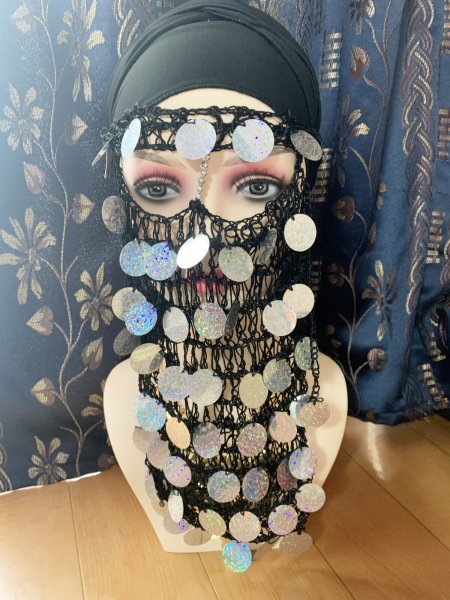 画像4: プラスチックコイン付きフェイスカバー（Gold, Silver） (4)