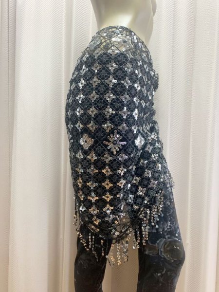 画像15: トライアングルスパンコールスカーフ（150cm×60cm) (15)