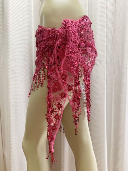 画像7: トライアングルスパンコールスカーフ（150cm×60cm) (7)