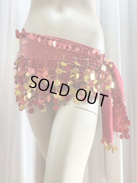 画像11: コインスパン＆フリンジ付きヒップスカーフ (11)