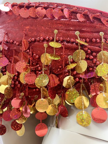 画像12: コインスパン＆フリンジ付きヒップスカーフ (12)