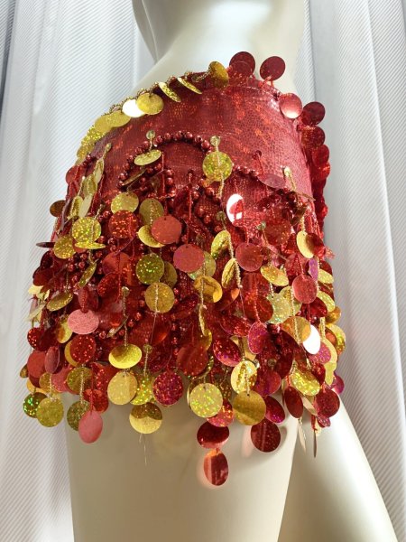 画像13: コインスパン＆フリンジ付きヒップスカーフ (13)