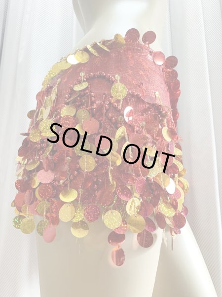 画像13: コインスパン＆フリンジ付きヒップスカーフ (13)