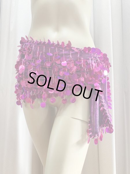 画像8: コインスパン＆フリンジ付きヒップスカーフ (8)