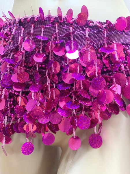 画像9: コインスパン＆フリンジ付きヒップスカーフ (9)