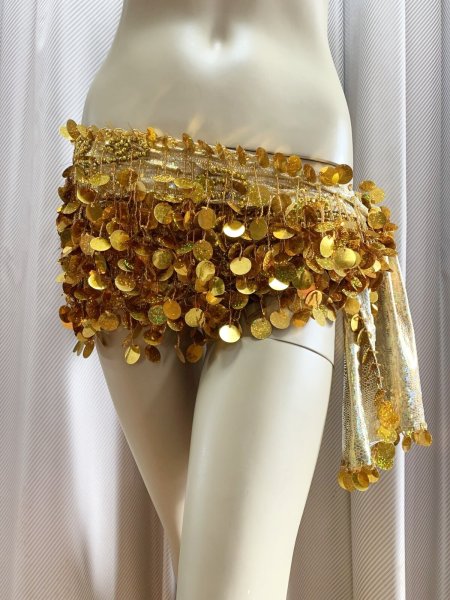 画像2: コインスパン＆フリンジ付きヒップスカーフ (2)