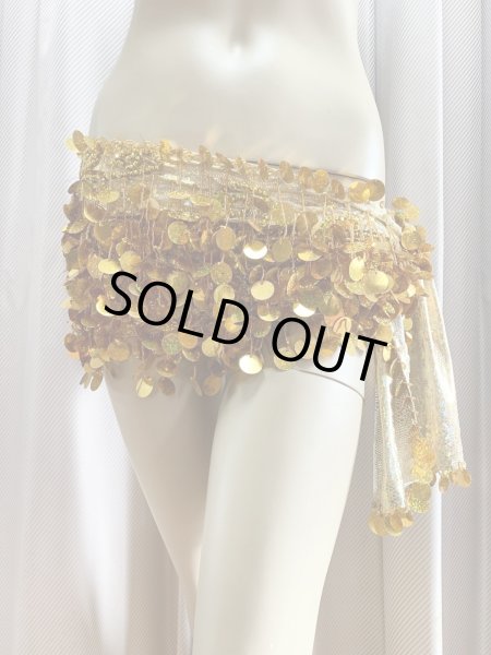 画像2: コインスパン＆フリンジ付きヒップスカーフ (2)