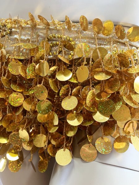 画像3: コインスパン＆フリンジ付きヒップスカーフ (3)