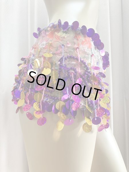 画像7: フリンジ付きレースヒップスカーフ (7)