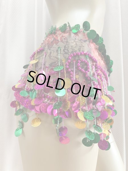 画像13: フリンジ付きレースヒップスカーフ (13)