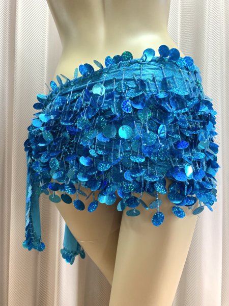 画像9: コインスパン＆フリンジ付きヒップスカーフ (9)