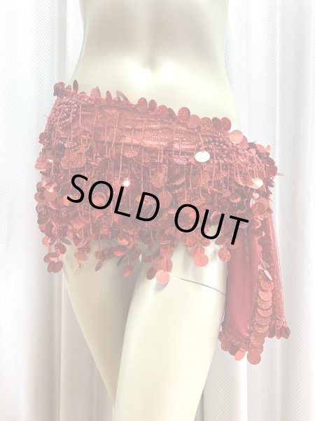 画像2: コインスパン&フリンジ付きヒップスカーフ (2)