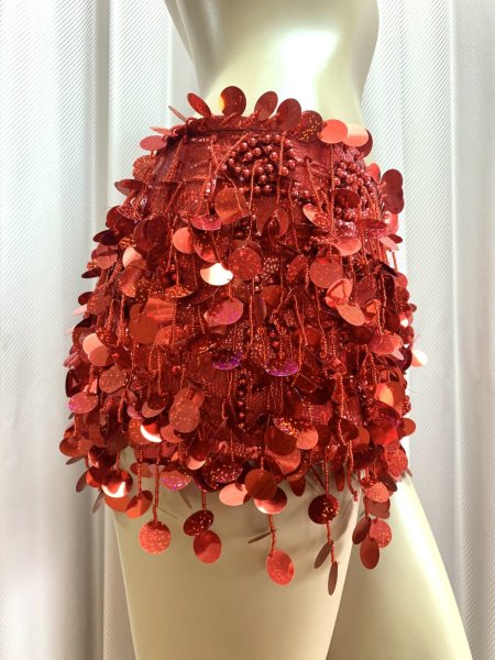 画像3: コインスパン＆フリンジ付きヒップスカーフ (3)