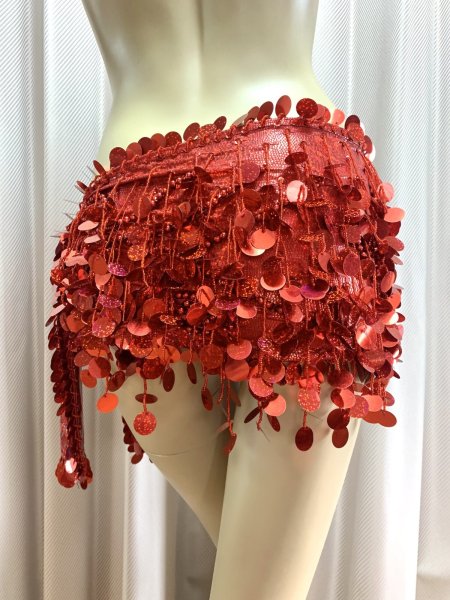 画像4: コインスパン＆フリンジ付きヒップスカーフ (4)