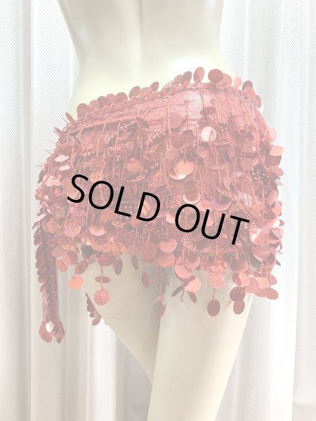 画像4: コインスパン&フリンジ付きヒップスカーフ (4)