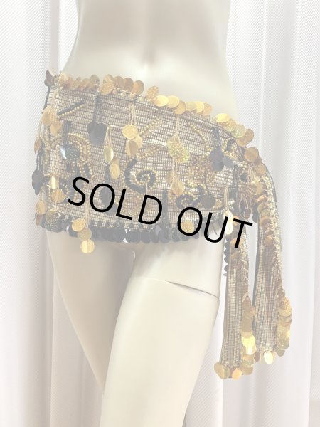 画像2: コインスパン&フリンジ付きヒップスカーフ (2)