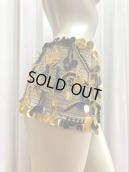 画像3: コインスパン&フリンジ付きヒップスカーフ (3)