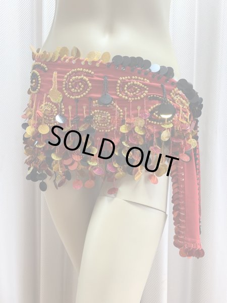 画像14: コインスパン&フリンジ付きヒップスカーフ (14)