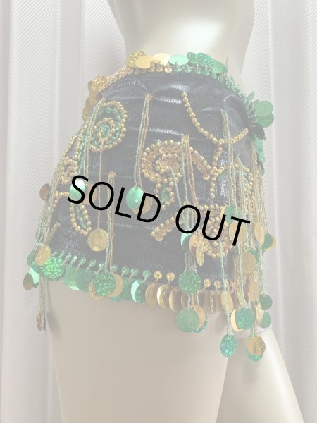 画像9: コインスパン&フリンジ付きヒップスカーフ (9)