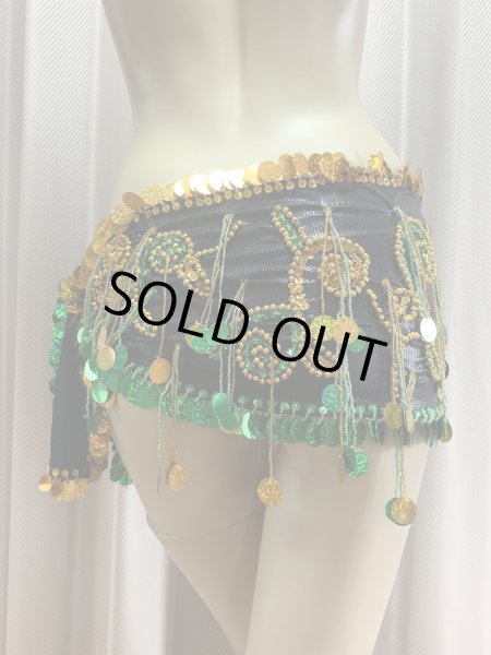 画像10: コインスパン&フリンジ付きヒップスカーフ (10)