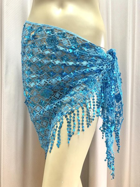 画像2: トライアングルスパンコールスカーフ（150cm×60cm) (2)