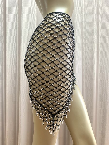 画像8: 編みネットトライアングルスカーフ (8)