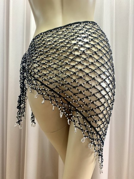 画像9: 編みネットトライアングルスカーフ (9)