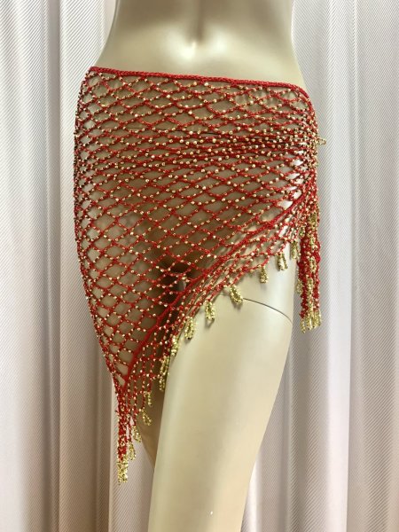 画像2: 編みネットトライアングルスカーフ (2)