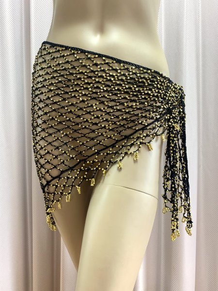 画像16: 編みネットトライアングルスカーフ (16)